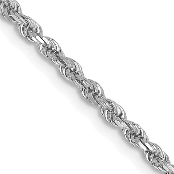 2mm Solid Diamond-Cut Rope Chain Necklace