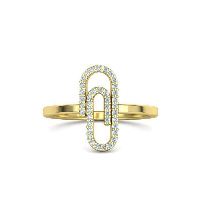 Paperclip Pavé Natural Diamond Everyday Ring (1/8ctw)