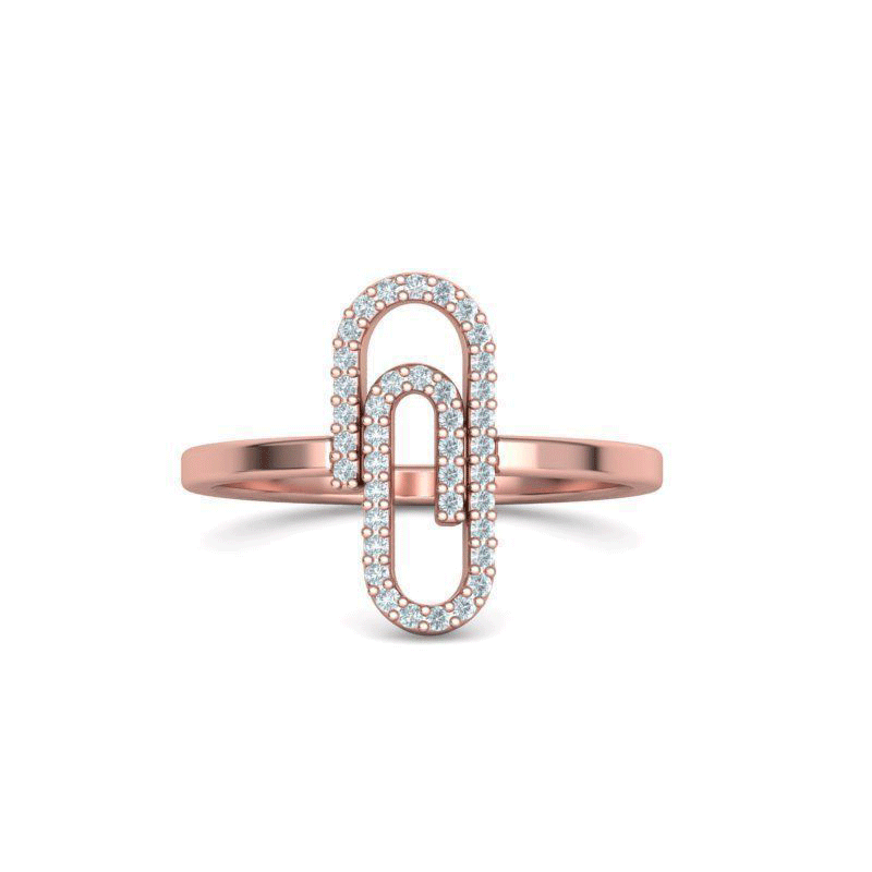 Paperclip Pavé Natural Diamond Everyday Ring (1/8ctw)
