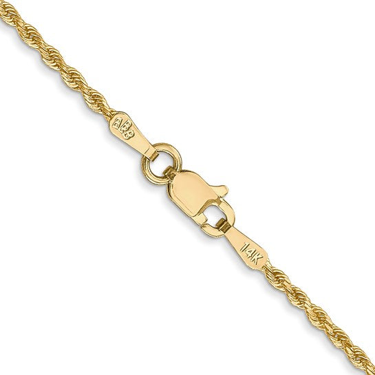 1.5mm Solid Gold Diamond-Cut Rope Chain Necklace