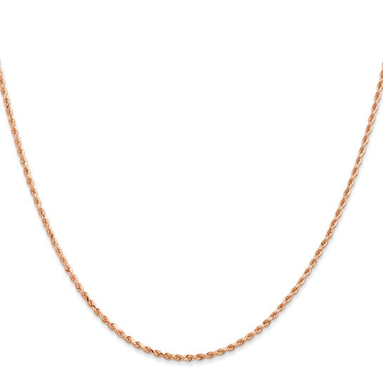 1.5mm Solid Gold Diamond-Cut Rope Chain Necklace