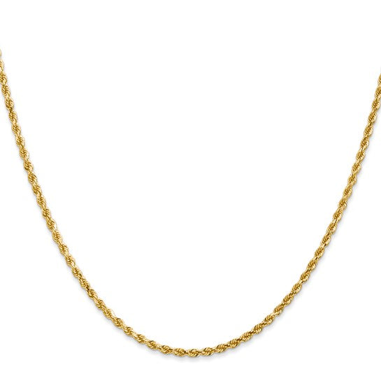 2mm Solid Diamond-Cut Rope Chain Necklace