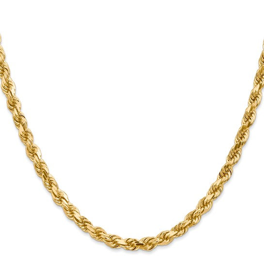 4.5mm Solid Diamond-Cut Rope Chain Necklace