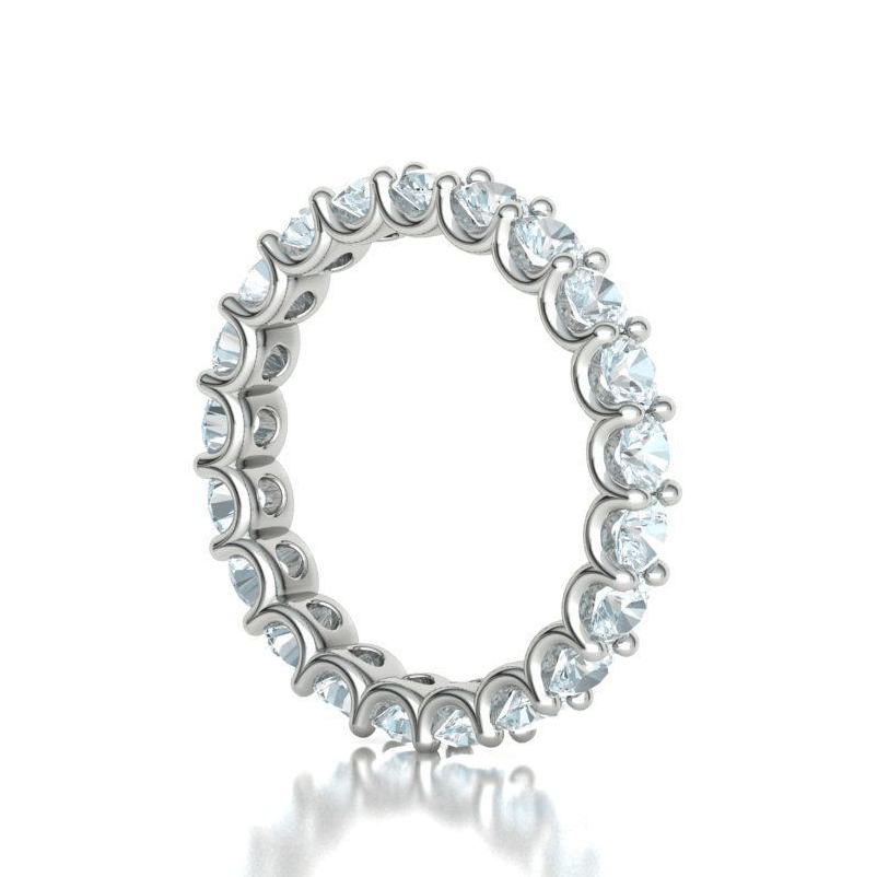 3mm Natural Diamond U-Set Pavé Eternity Band