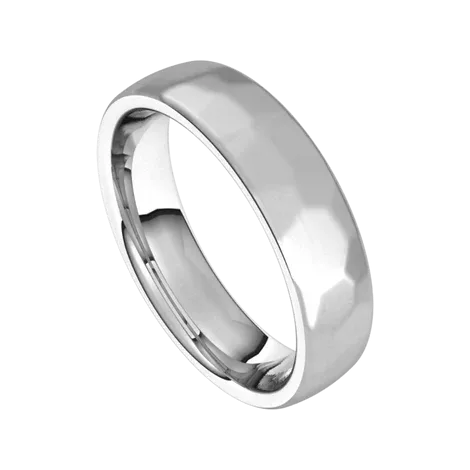 5mm European Men's Wedding Band - Satin Rock Finish