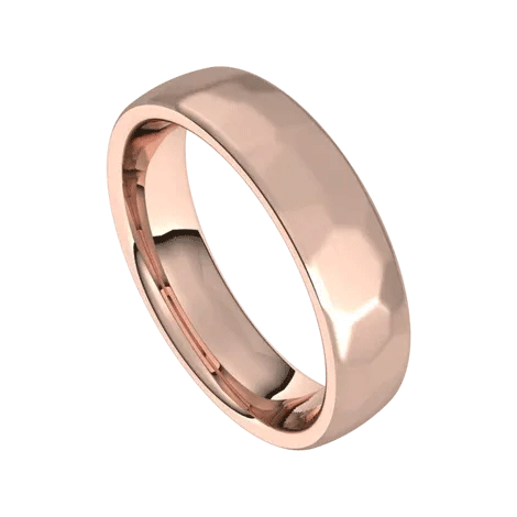 5mm European Men's Wedding Band - Satin Rock Finish