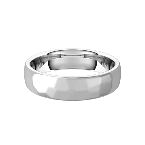 5mm European Men's Wedding Band - Satin Rock Finish