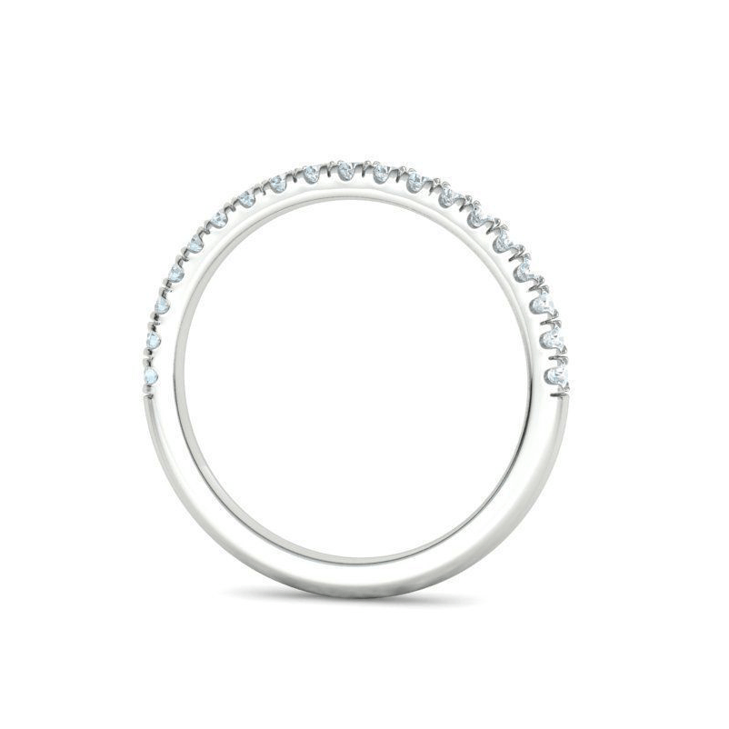 French Pavé Half-Eternity Natural Diamond Stackable Wedding Band (0.24ctw)