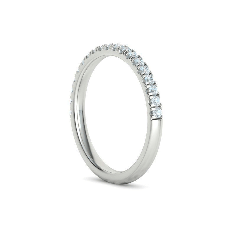 French Pavé Half-Eternity Natural Diamond Stackable Wedding Band (0.24ctw)