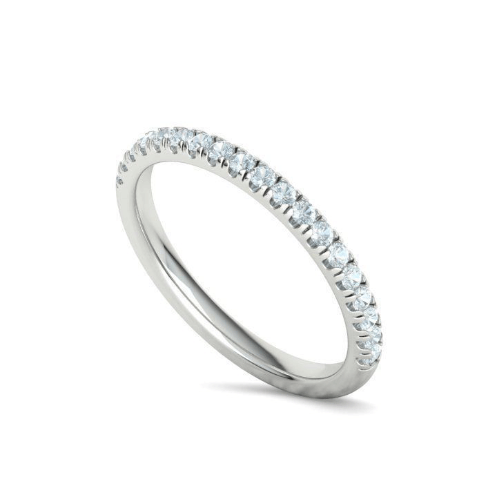 French Pavé Half-Eternity Natural Diamond Stackable Wedding Band (0.24ctw)