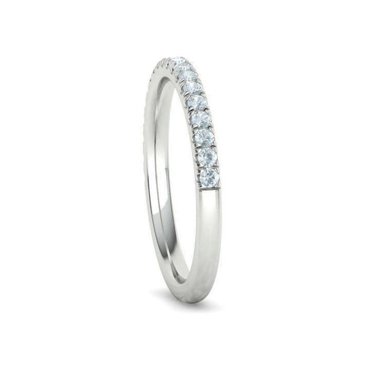 French Pavé Half-Eternity Natural Diamond Stackable Wedding Band (0.24ctw)