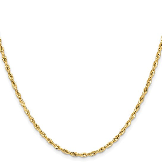 2.5mm Hollow Gold Rope Chain Necklace
