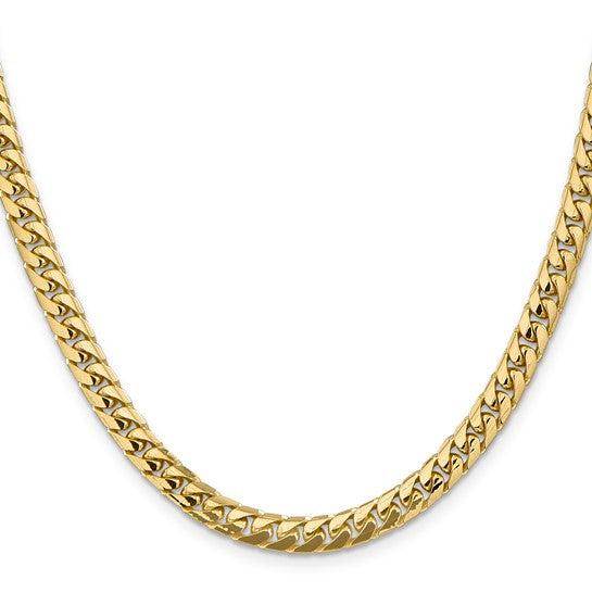 5.5mm Solid Yellow Gold Miami Cuban Chain Necklace
