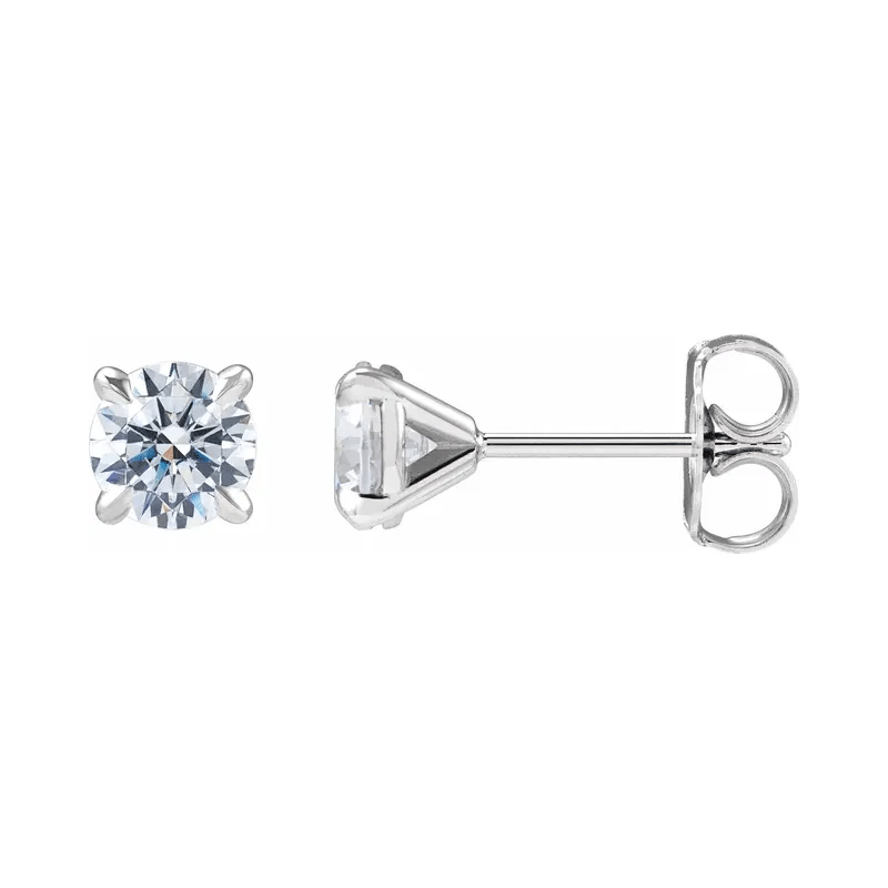 Round Brilliant Natural Diamond Stud Earrings (1.00ctw)