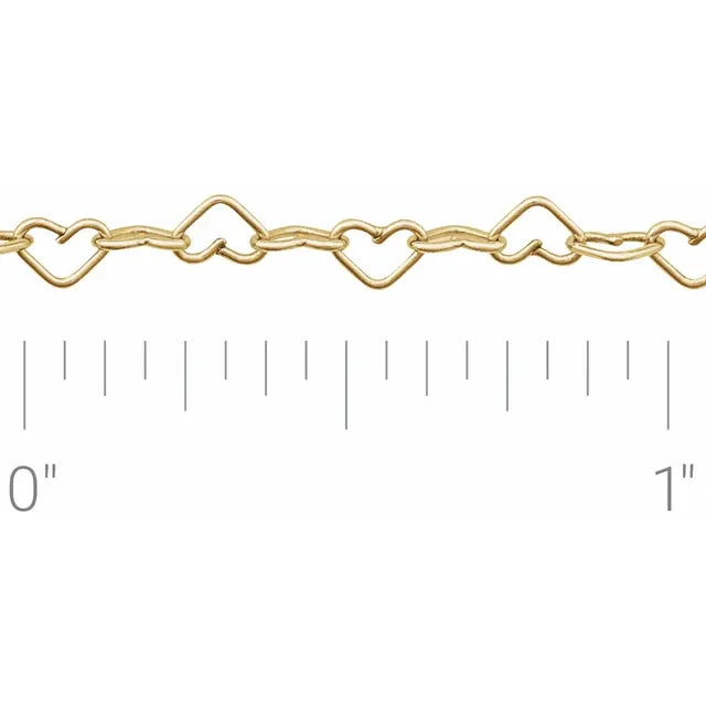 3.2mm Heart Chain By The Inch Permanent Jewelry