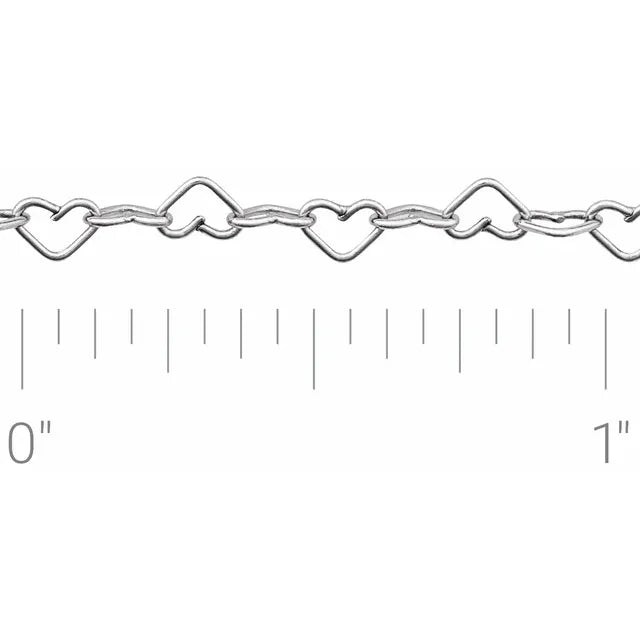 3.2mm Heart Chain By The Inch Permanent Jewelry