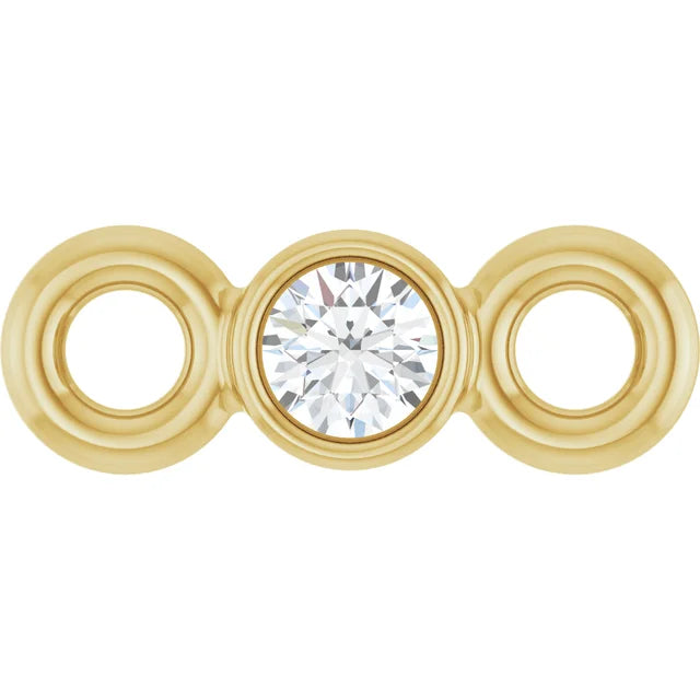 Round Bezel-Set Natural Diamond Permanent Jewelry Link (.015ct)