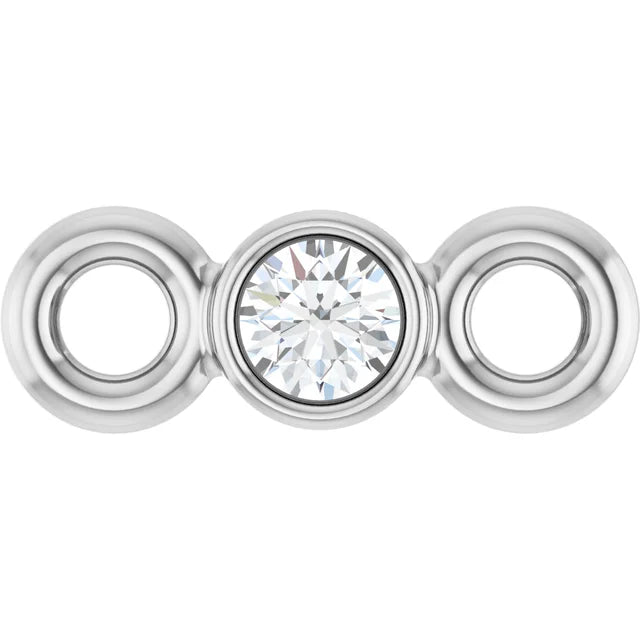 Round Bezel-Set Natural Diamond Permanent Jewelry Link (.015ct)