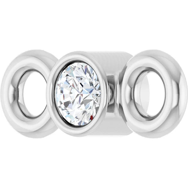Round Bezel-Set Natural Diamond Permanent Jewelry Link (.015ct)