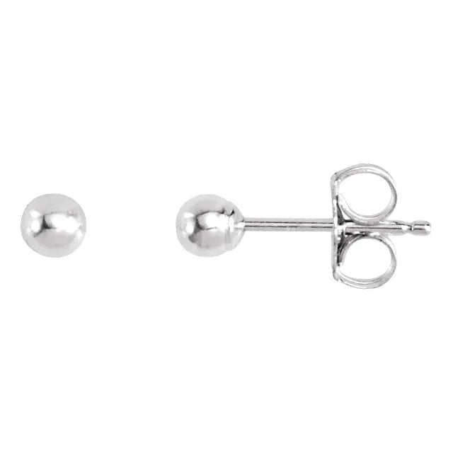 Ball Post Stud Earrings - Silver