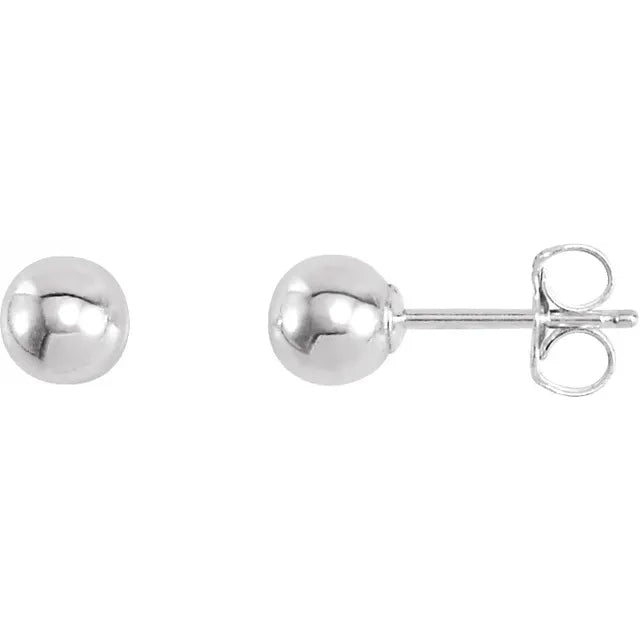 Ball Post Stud Earrings - Silver