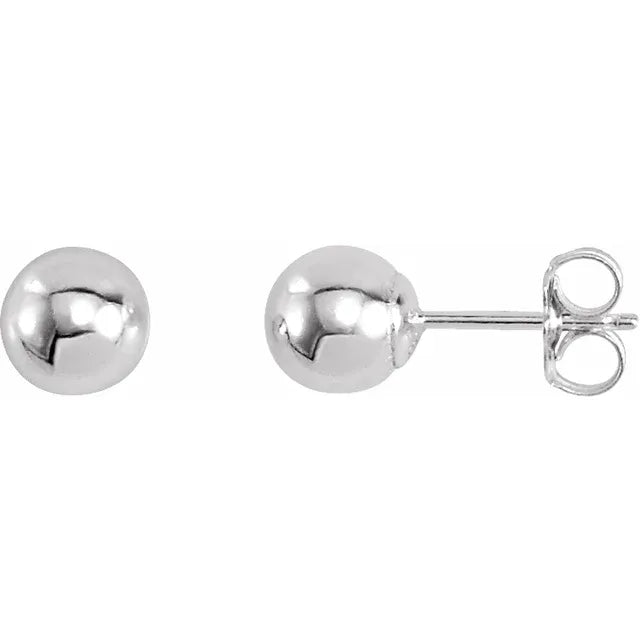 Ball Post Stud Earrings - Silver