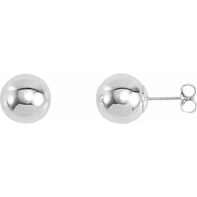 Ball Post Stud Earrings - Silver