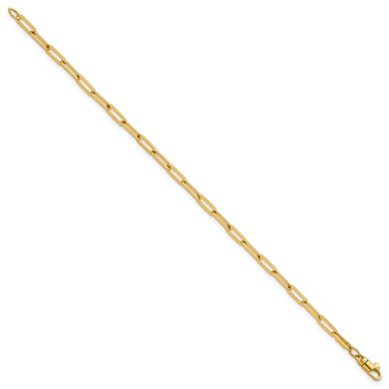3.5mm Solid Gold Paperclip Link Bracelet