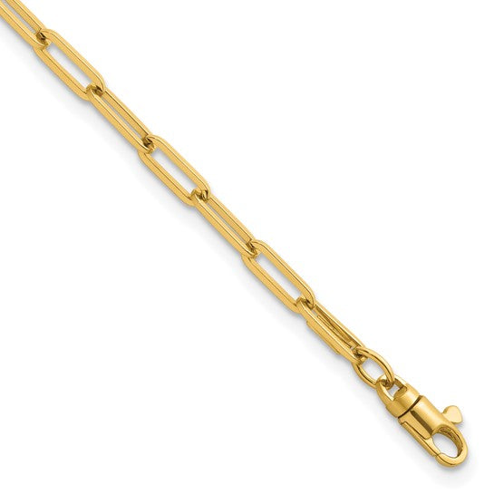 3.5mm Solid Gold Paperclip Link Bracelet
