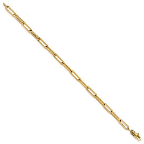 4.3mm Solid Gold Paperclip Chain Bracelet