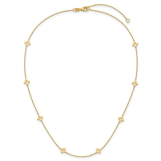 4 Leaf Clover Necklace - 14K Yellow Gold