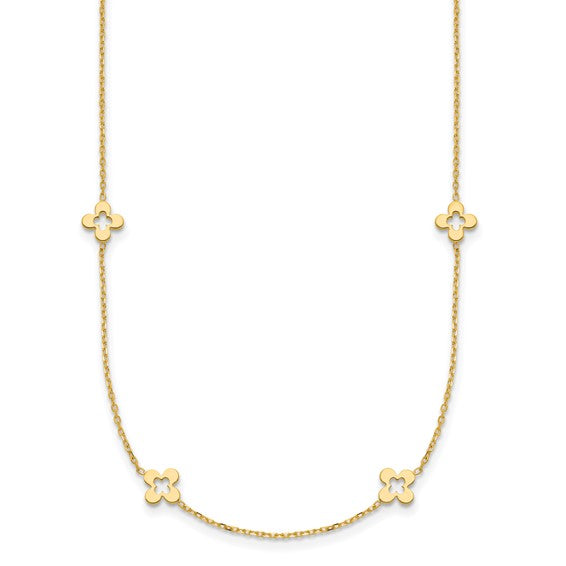 4 Leaf Clover Necklace - 14K Yellow Gold