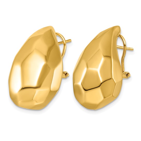 Faceted Teardrop Earrings - 14K Yellow Gold