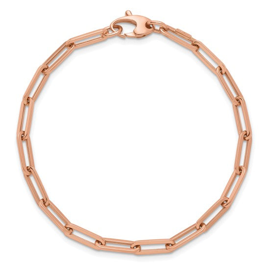 4mm Flat Paperclip Link Gold Bracelet