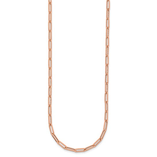 4mm Hollow Flat Paperclip Chain Necklace
