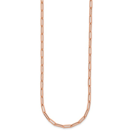 4mm Flat Paperclip Link Chain Necklace