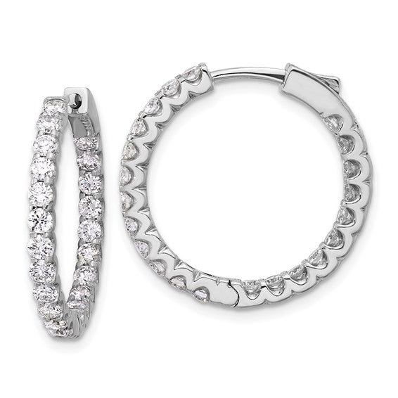 25mm Inside Out Natural Diamond Hoop Earrings