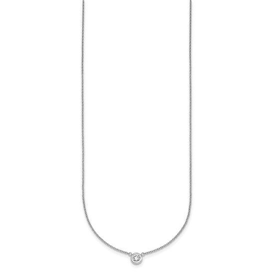 Round Brilliant Bezel Set Natural Diamond Solitaire Necklace (1/5ct)