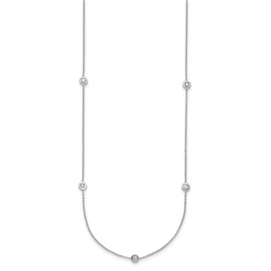 Bezel Set Natural Diamond Station Necklace