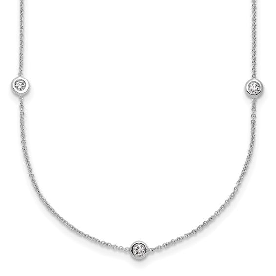 Bezel Set Natural Diamond Station Necklace