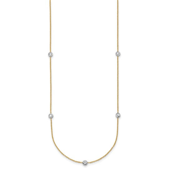 Bezel Set Natural Diamond Station Necklace