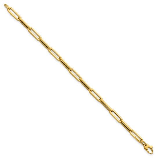 5.3mm Hollow Gold Paperclip Chain Bracelet