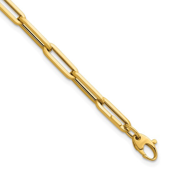 5.3mm Hollow Gold Paperclip Link Bracelet