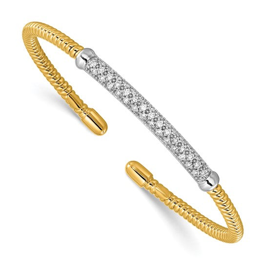 Natural Pavé Diamond Cuff Bangle Bracelet