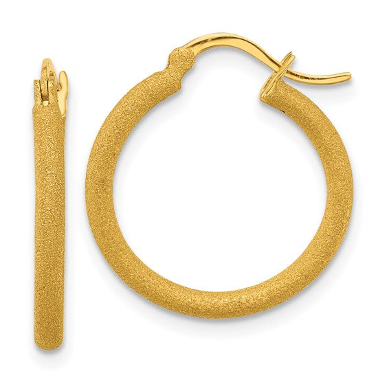 19mm Hollow Gold Hoop Earrings - Laser-Cut Finish