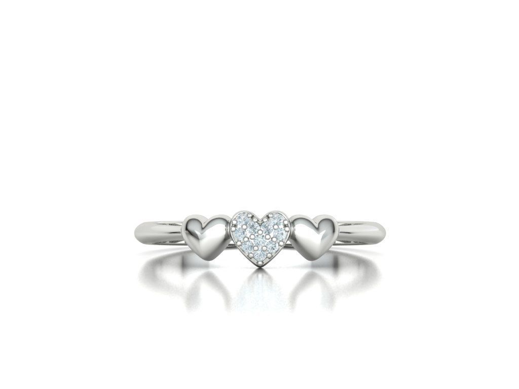 Love Hearts Natural Diamond Everyday Ring (1/10ctw)