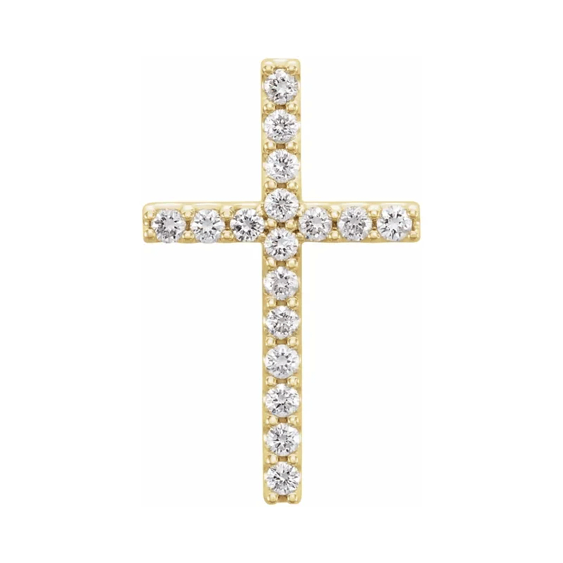 Round Brilliant Natural Diamond Cross Necklace (1/4ctw)