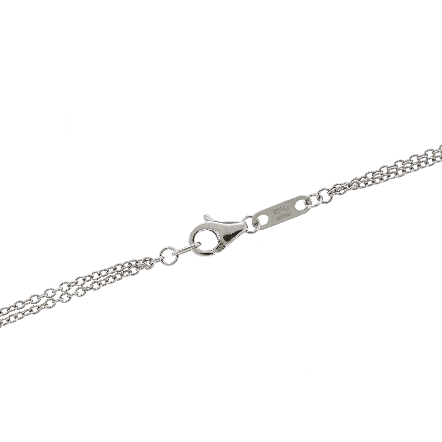 Two-Strand Interlocking Circle Link Necklace - Platinum