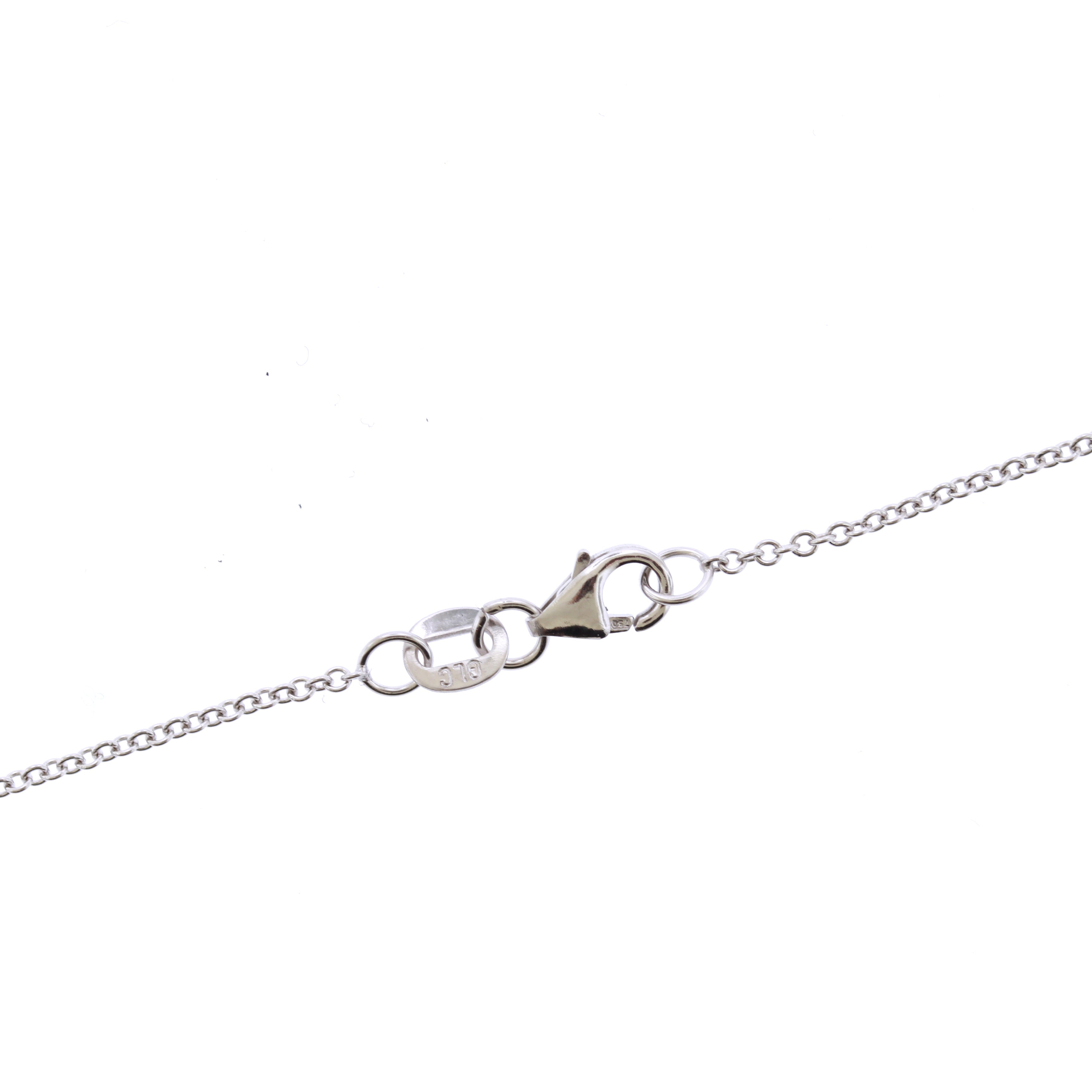 Black & White Diamond Sideways Heart Pendant Necklace - 14K White Gold