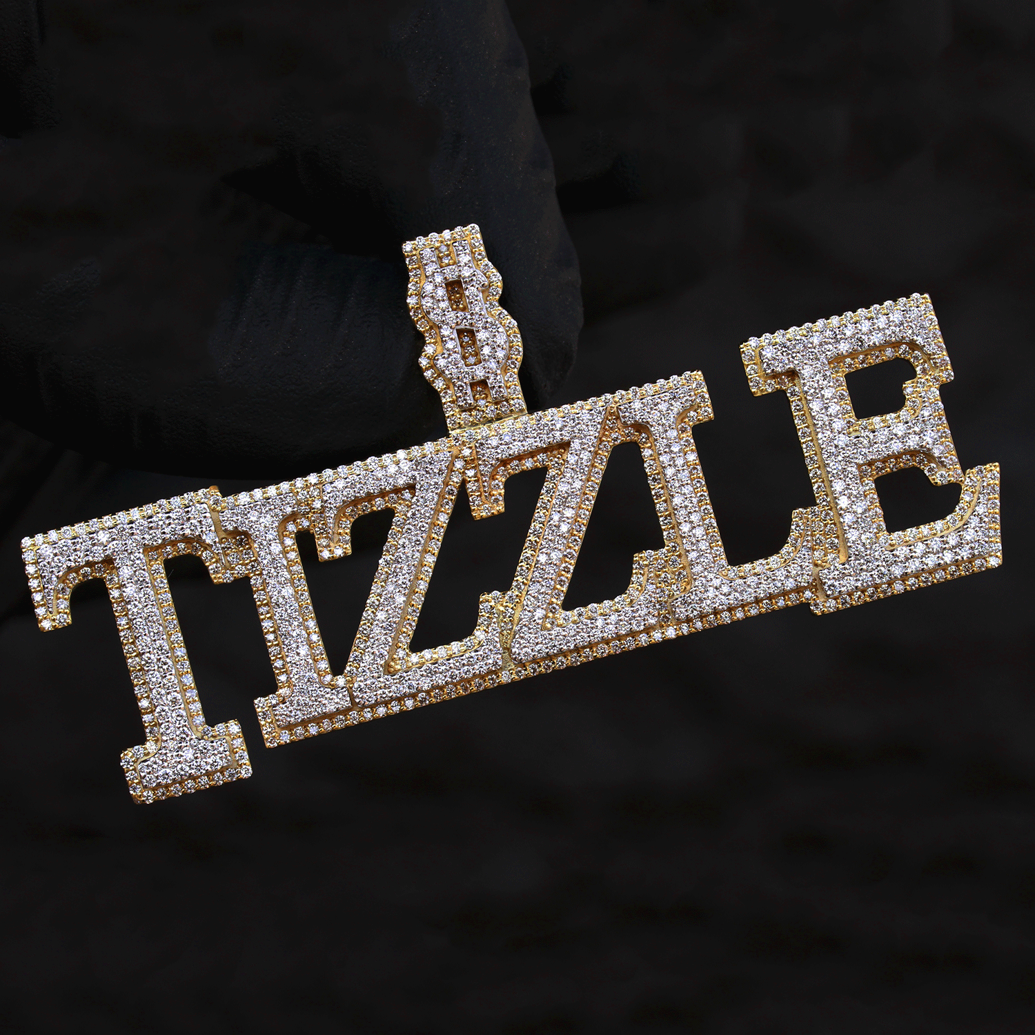 Custom Design Deposit - Two-Tone "TIZZLE" Natural Diamond Pendant